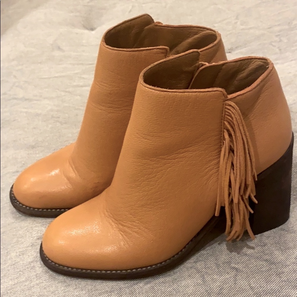 Authentic CHLOE camel fringed booties women 35 - Picture 6 of 6